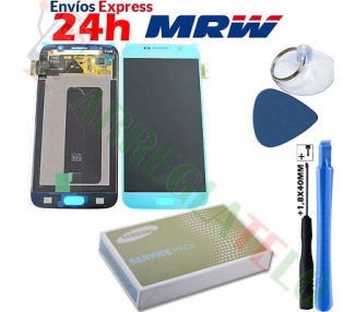 Kit Reparación Pantalla Original Para Samsung Galaxy S6 G920F Azul Electrico