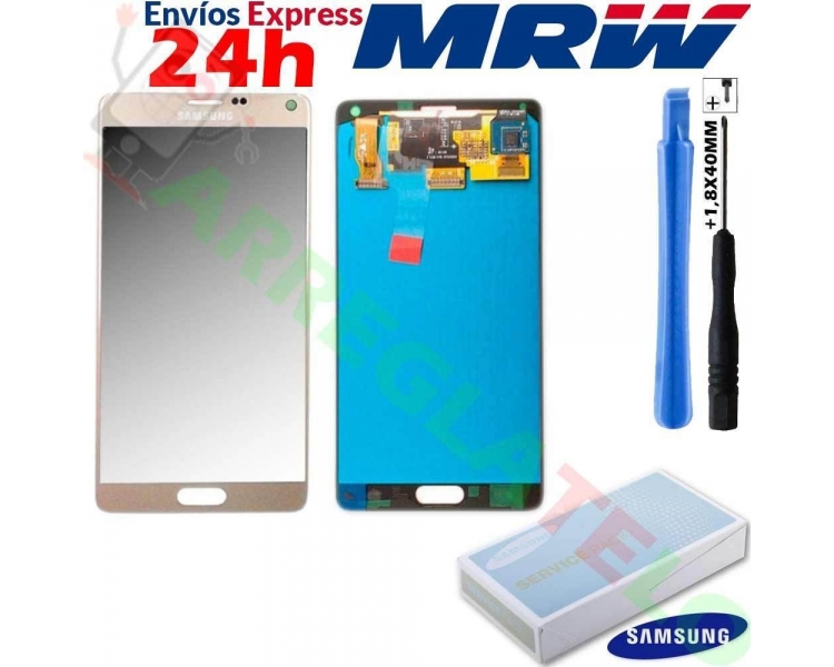 Kit Reparación Pantalla Original Para Samsung Galaxy Note 4 N910F Dorada