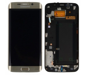 Display For Samsung Galaxy S6 Edge, Color Gold, With Frame, Original Amoled Samsung - 2