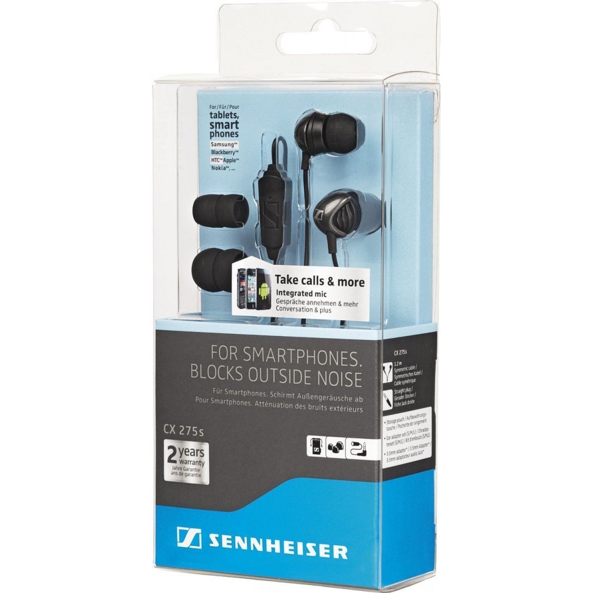 Polvo fondo País ✓ Sennheiser CX 275s - Auriculares in-ear con microfono para iPhone...