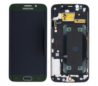 Display For Samsung Galaxy S6 Edge, Color Green, With Frame, Original Amoled Samsung - 1
