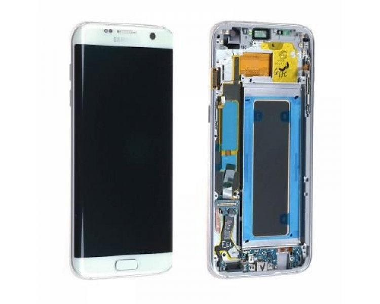 Kit Reparación Pantalla Original Para Samsung Galaxy S7 Edge G935F, Marco Blanco
