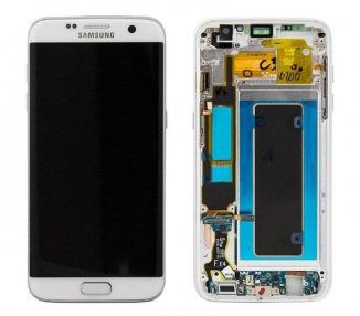 Display For Samsung Galaxy S7 Edge, Color White, With Frame, Original Amoled Samsung - 2