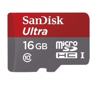 SanDisk Ultra 16 GB MicroSDHC UHS-I Memory Card with SD Adapter