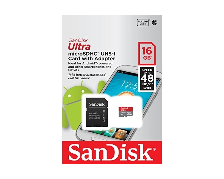 Sandisk Ultra - Tarjeta De Memoria MicroSDXC 16Gb Uhs-I Clase 10