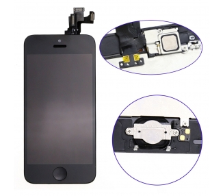 Écran pour iPhone 5C complet avec caméra, boutons et capteurs, noir noir ARREGLATELO - 2