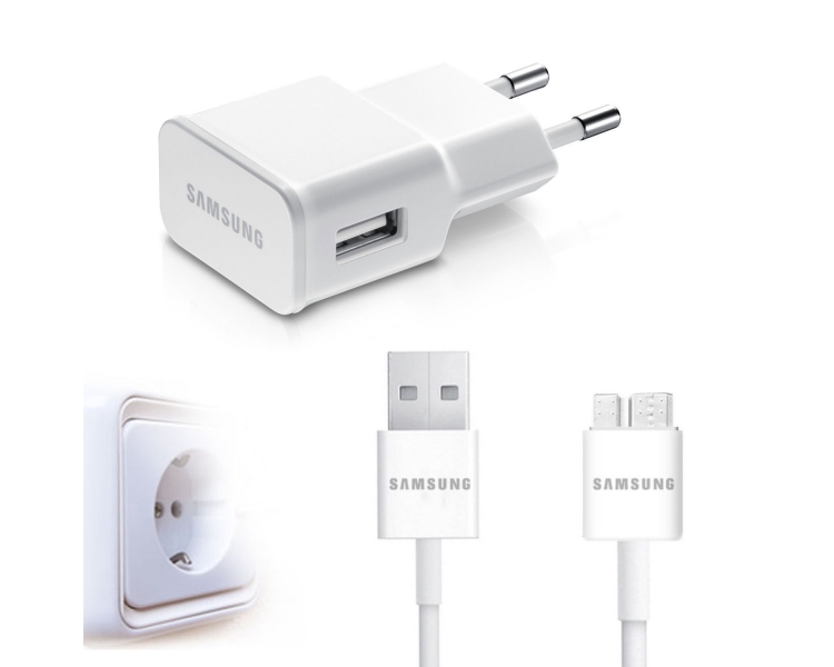 Samsung Galaxy Note 3 Charger + USB 3.0 Cable - Color White