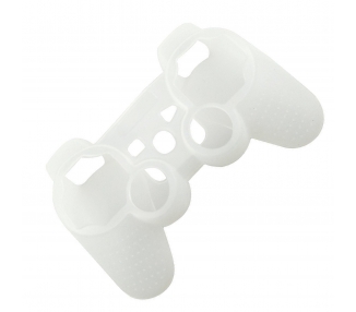 Funda Protectora Silicona Para Mando Playstation 3 Ps3 Blanco Semi Transparente