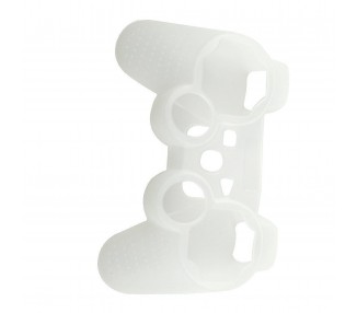 Funda Protectora Silicona Para Mando Playstation 3 Ps3 Blanco Semi Transparente