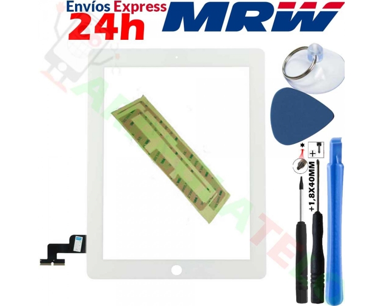 Touch Screen for iPad 2 with Button Home & Adhesive White