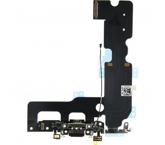 Flex Carga Conector Audio Microfono Y Antena Coaxial iPhone 7 Plus Negro