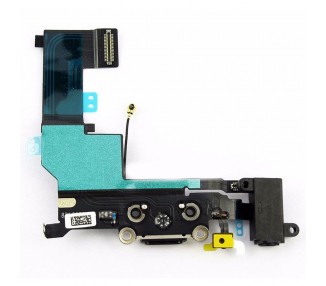 Flex Conector Carga + Jack Audio + Microfono + Antena Gsm iPhone Se Negro