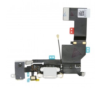 Flex Conector Carga + Jack Audio + Microfono + Antena Gsm iPhone Se Blanco