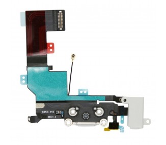 Flex Conector Carga + Jack Audio + Microfono + Antena Gsm iPhone Se Blanco