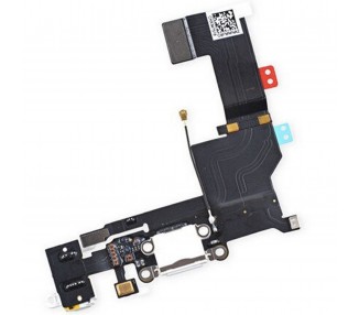 Flex Conector Carga + Jack Audio + Microfono + Antena Gsm iPhone Se Blanco