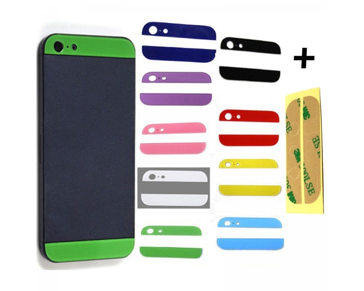 Tapa Trasera Compatible para iPhone 5 Camara Cubierta Cristal Carcasa Colores