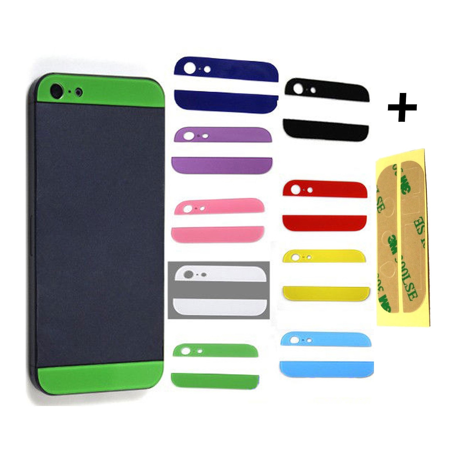 Tapa Trasera Compatible para iPhone 5 Camara Cubierta Cristal Carcasa Colores
