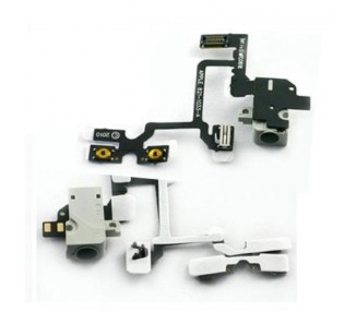 Flex Audio Jack + Botones Volumen Para iPhone 4 Blanco