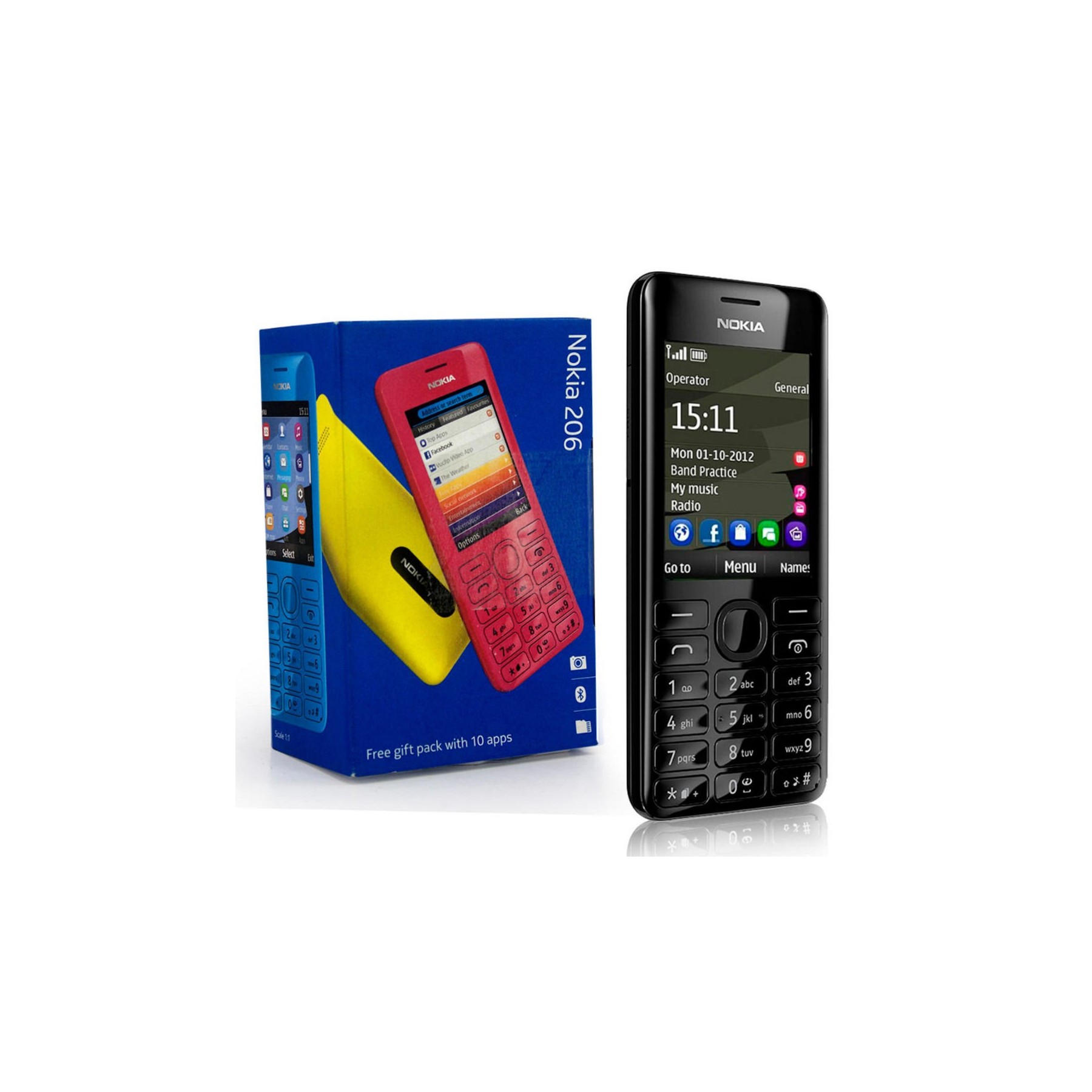 Nokia Asha 206 2060, Negro
