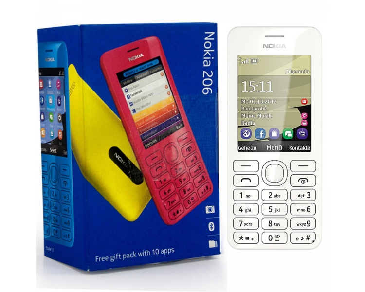 Nokia Asha 206 2060, Blanco