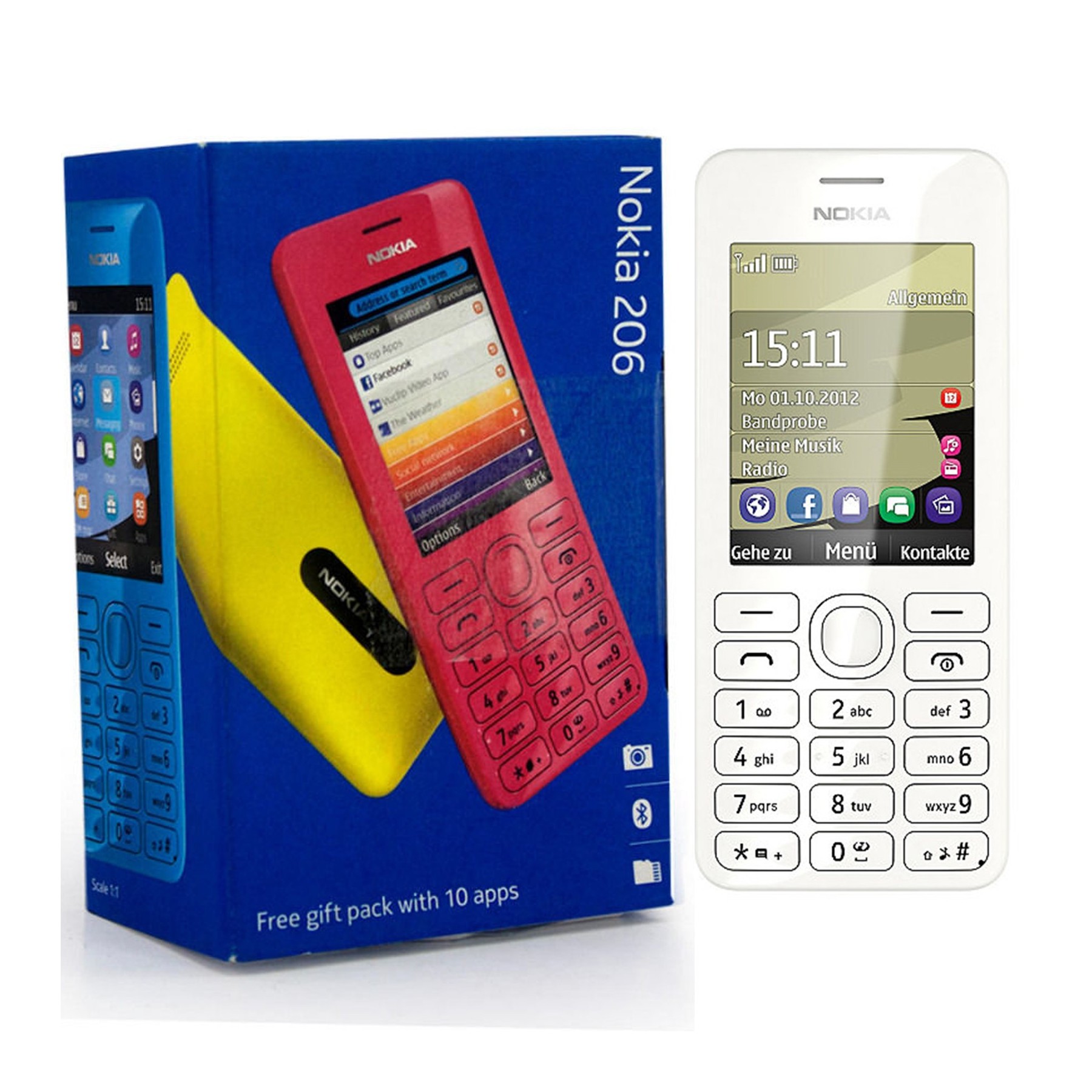 Nokia Asha 206 2060, Blanco