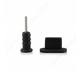 2 in 1 Audio Tapon for iPhone 5S - Black