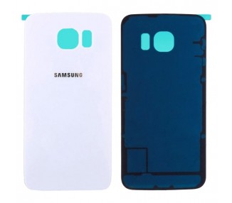 Tapa Trasera Compatible de Cristal para Samsung Galaxy S6 Edge G925F Blanca