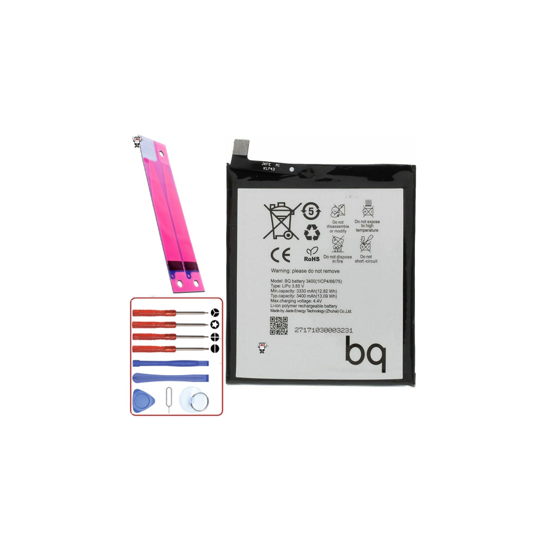 Bateria para BQ Aquaris V Plus, VS Plus, Capacidad Original 3400mAh