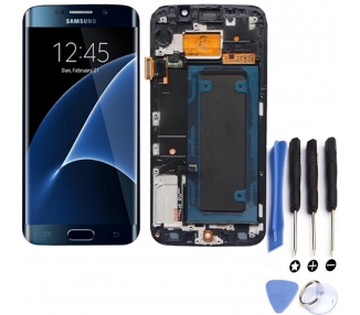 Display For Samsung Galaxy S6 Edge, Color Blue, With Frame, Refurbished  - 1