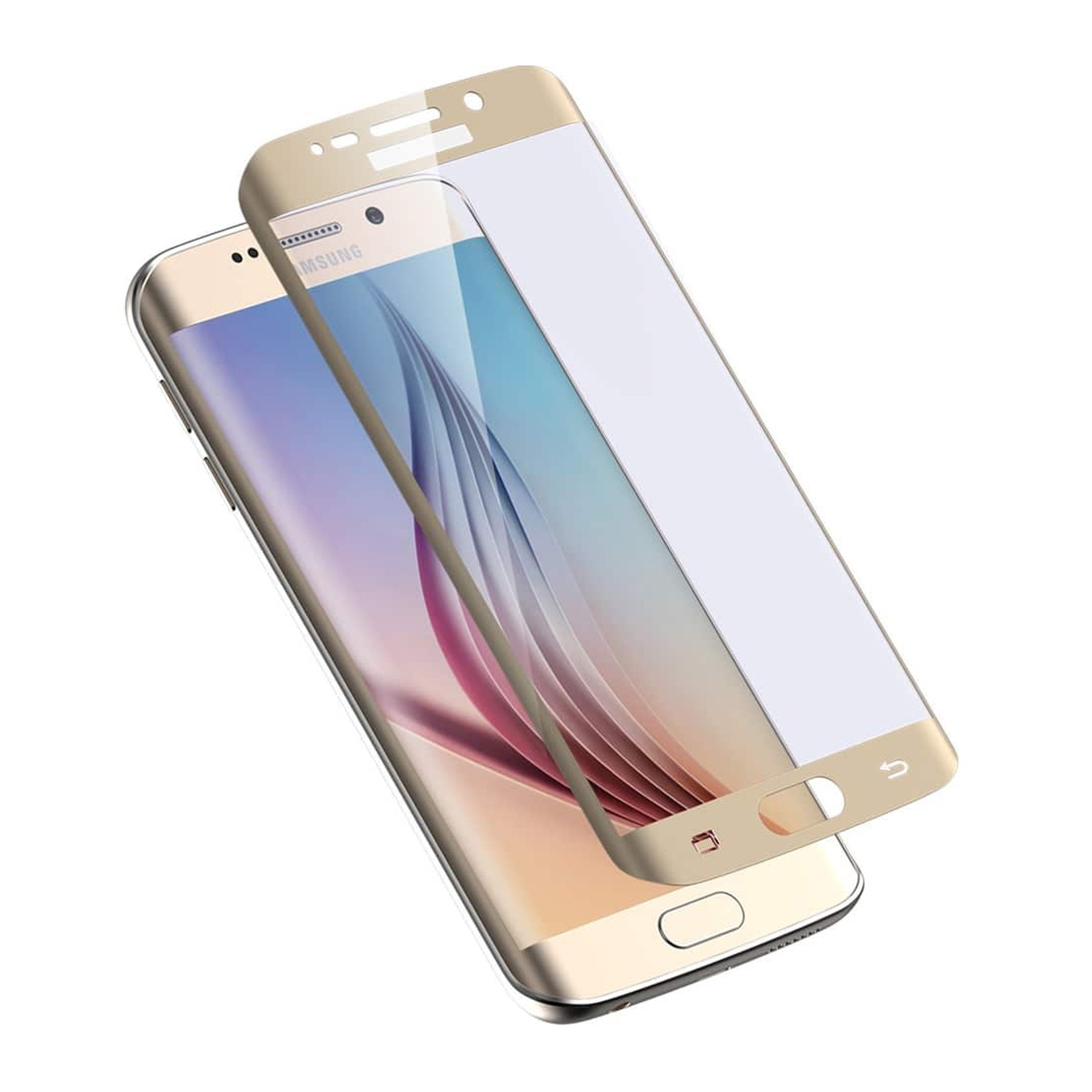 Protector De Pantalla De Cristal Templado Para Samsung Galaxy S7 Edge Dorado