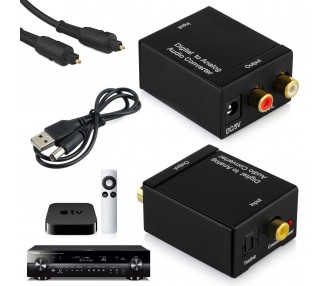 Converter for Audio Digital + Cable USB + Optical Cable | Color Black