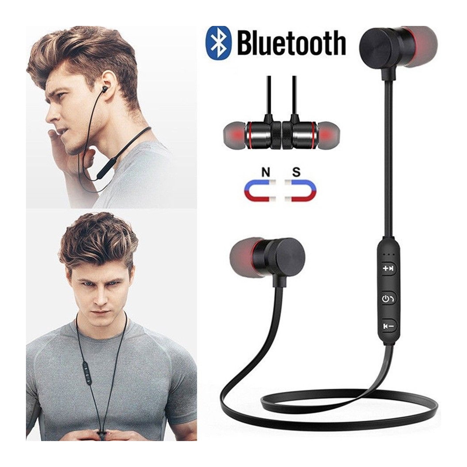 Auriculares Bluetooth 4.1 Inalámbricos Magnético Micrófono Cascos Deportivos