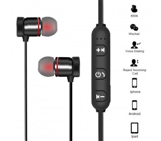 Auriculares Bluetooth 4.1 Inalámbricos Magnético Micrófono Cascos Deportivos