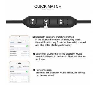 Auriculares Bluetooth 4.1 Inalámbricos Magnético Micrófono Cascos Deportivos