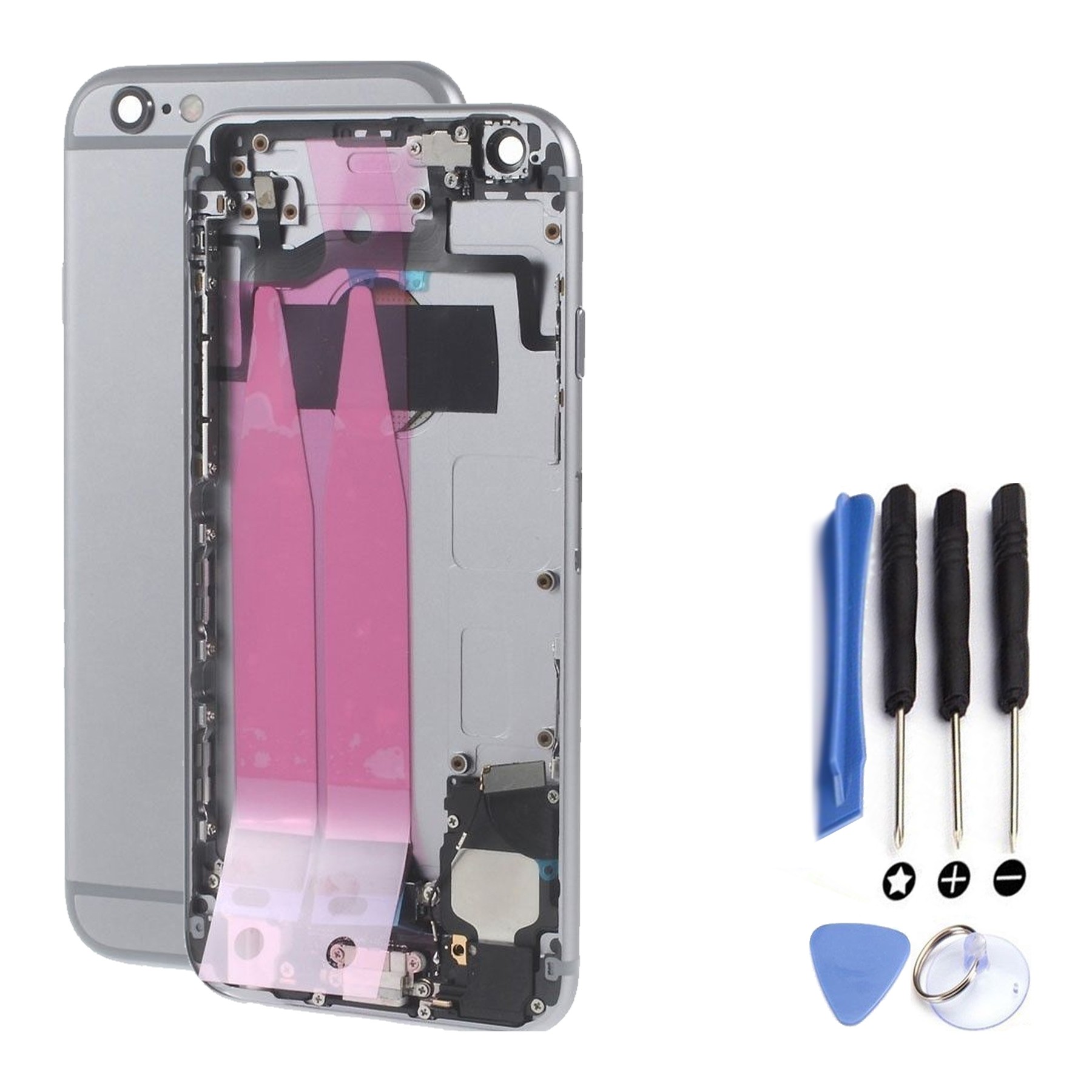 Chasis Carcasa Para iPhone 6S Bandeja Botones Componentes Flex Gris