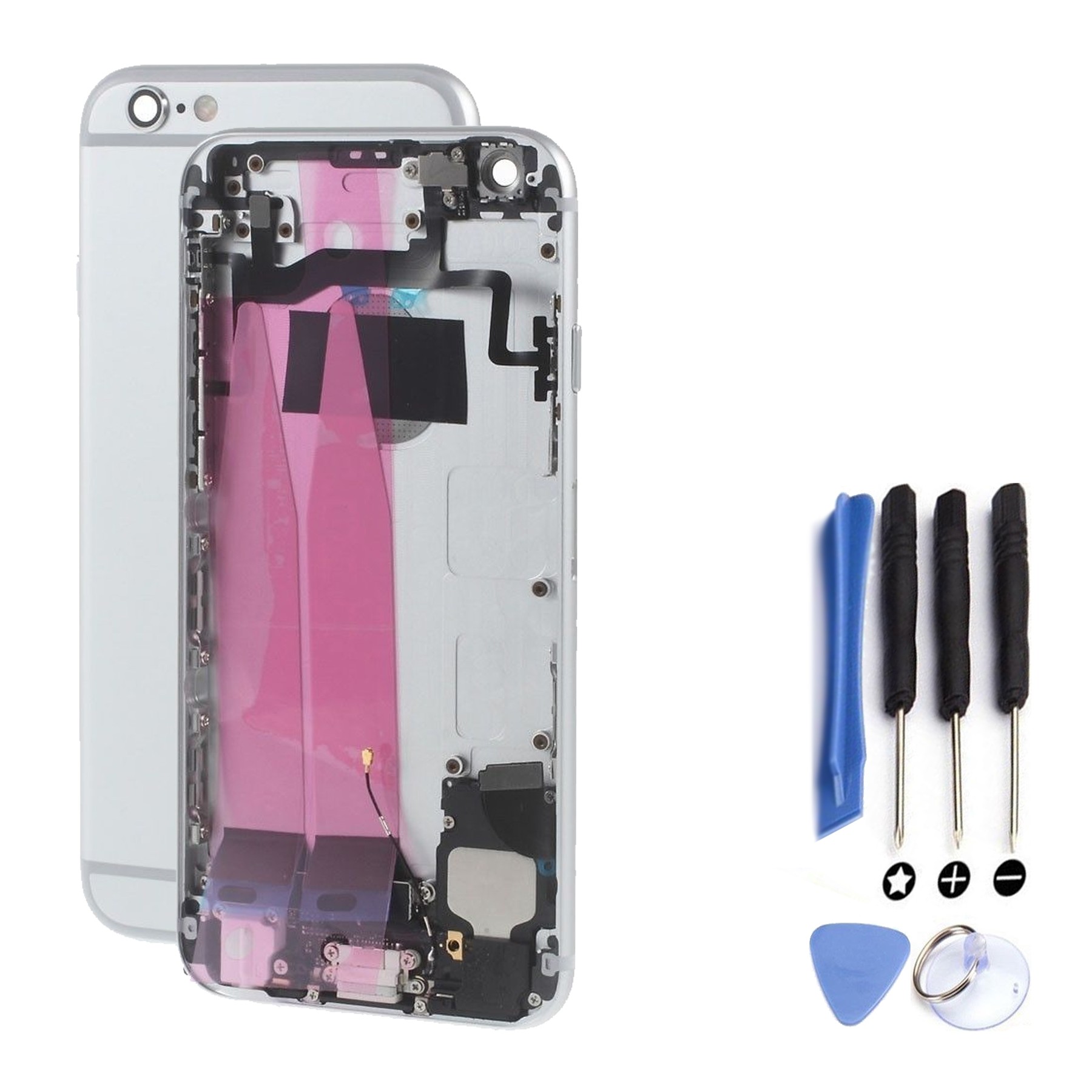 Chasis Carcasa Para iPhone 6S Bandeja Botones Componentes Flex Plata