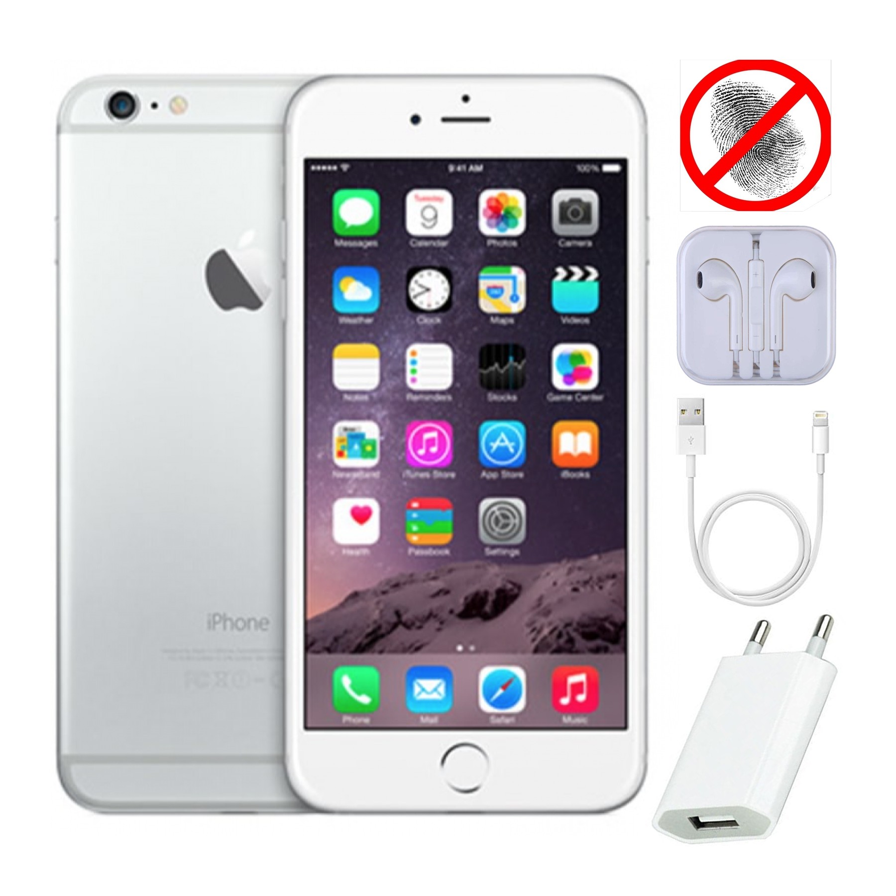 Apple iPhone 6 64GB, Blanco,  Sin Touch iD, Grado A