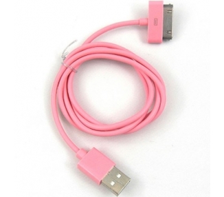Cable usb carga cargador datos color ROSA para iPhone Ipod Ipad 3 3G 3GS 4 4S ARREGLATELO - 1
