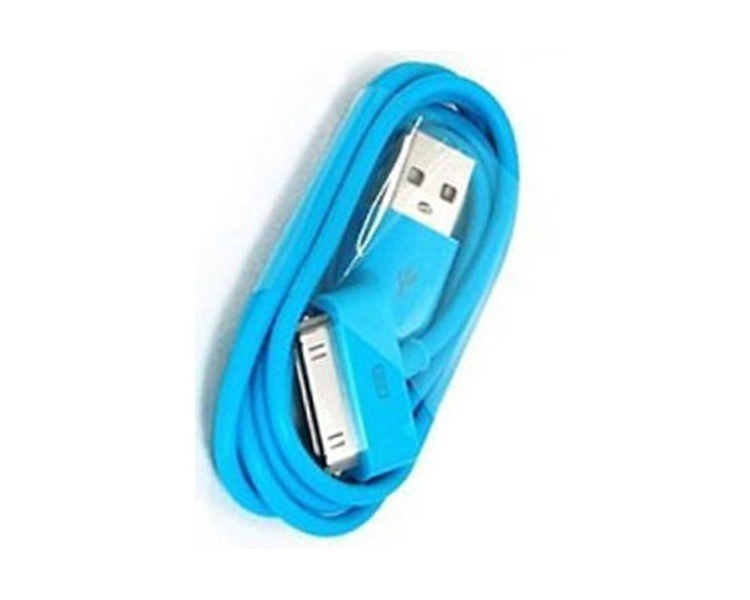 Cable usb carga cargador datos Color Azul para iPhone Ipod Ipad 3 3G 3GS 4 4S ARREGLATELO - 1