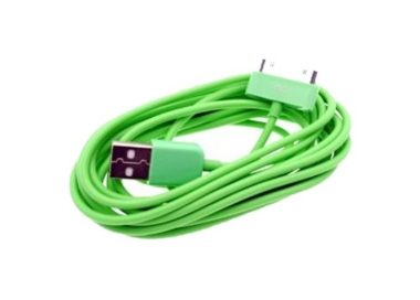 Cable usb carga cargador datos Color Verde para iPhone Ipod Ipad 3 3G 3GS 4 4S ARREGLATELO - 1