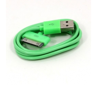 Cable usb carga cargador datos Color Verde para iPhone Ipod Ipad 3 3G 3GS 4 4S ARREGLATELO - 3