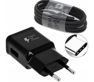 Samsung EP-TA20EBE Fast Charger + USB Type C Cable - Color Black Samsung - 1