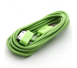 Cable de carga y datos compatible para iPhone 4 & 4S Verde