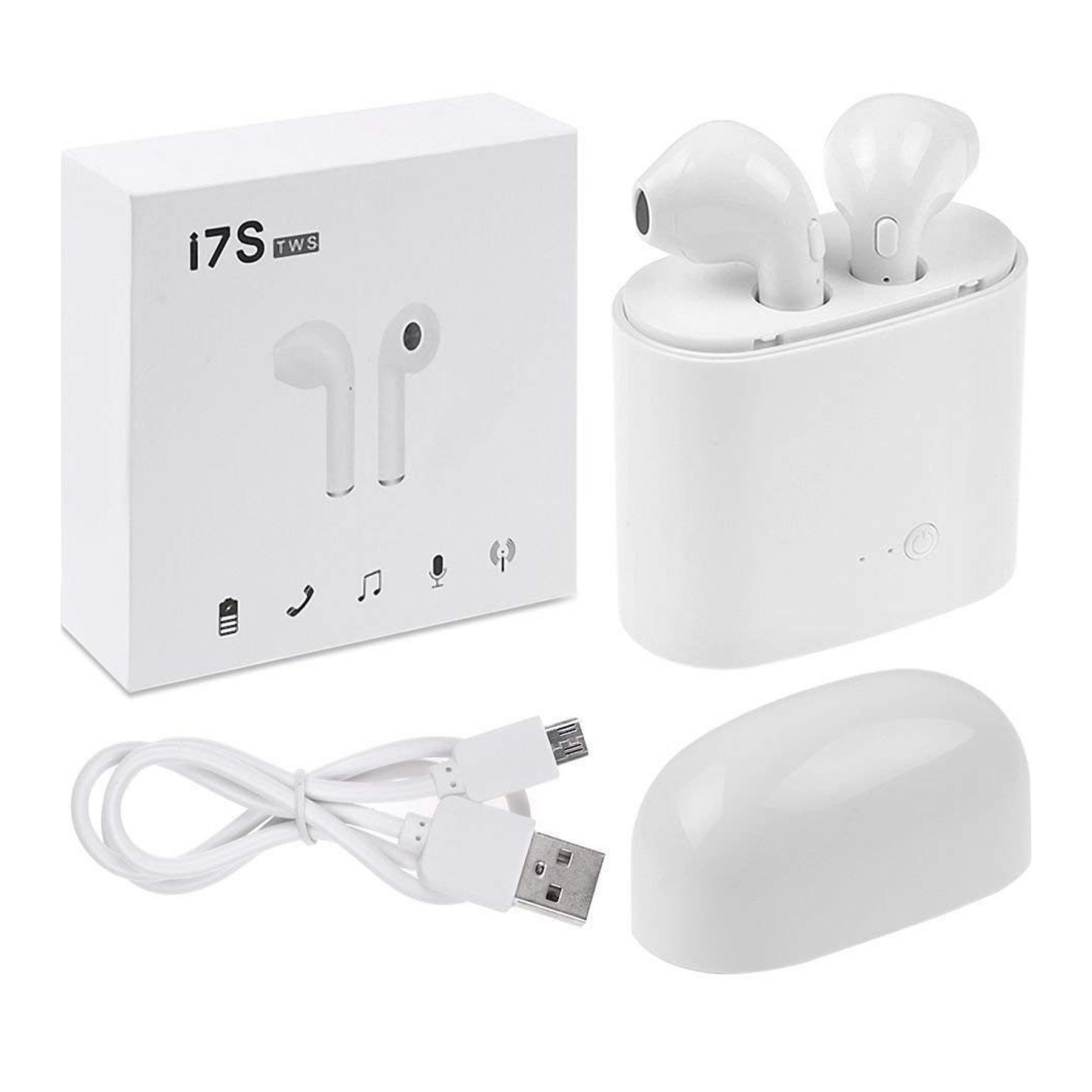 i7WS Wireless Buetooth Earphones | White