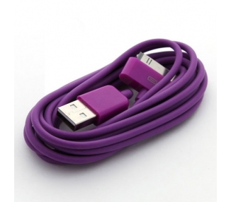 Cable de carga y datos compatible para iPhone 4 & 4S Morado