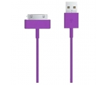 Cable de carga y datos compatible para iPhone 4 & 4S Morado