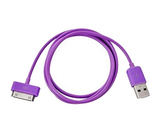 Cable usb carga cargador datos Color Morado para iPhone Ipod Ipad 3 3G 3GS 4 4S ARREGLATELO - 5