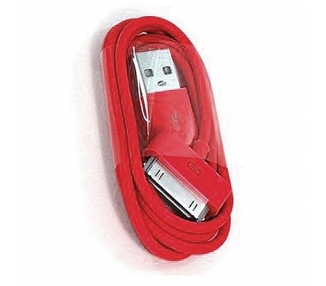 Cable usb carga cargador datos Color Rojo para iPhone Ipod Ipad 3 3G 3GS 4 4S ARREGLATELO - 1