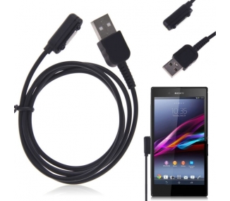 Cable USB Magnetico Carga y Datos Para Sony Xperia Z1 Z Ultra Z2 Z3 Negro ARREGLATELO - 1