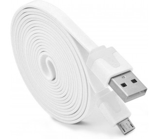 Cable Plano Micro Usb Para Alcatel 3C Bq Aquaris V Samsung J5 Xiaomi Blackview